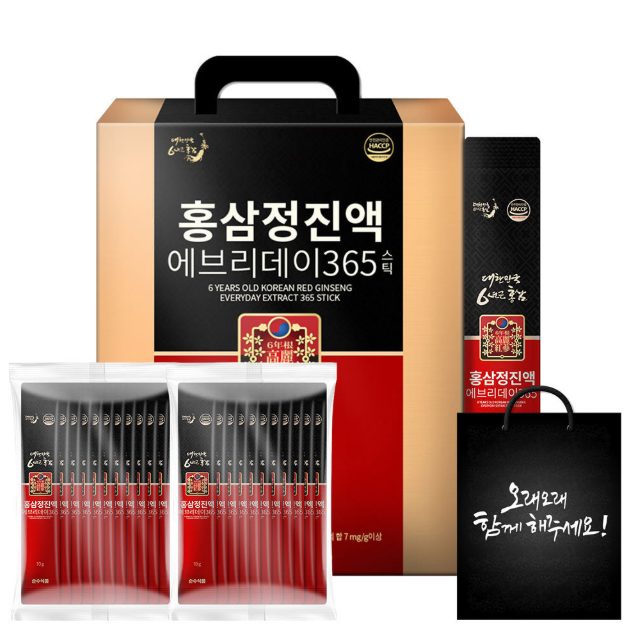 100포 6년근 홍삼정 진액 에브리데이 365 홍삼 스틱 선물세트 순수식품